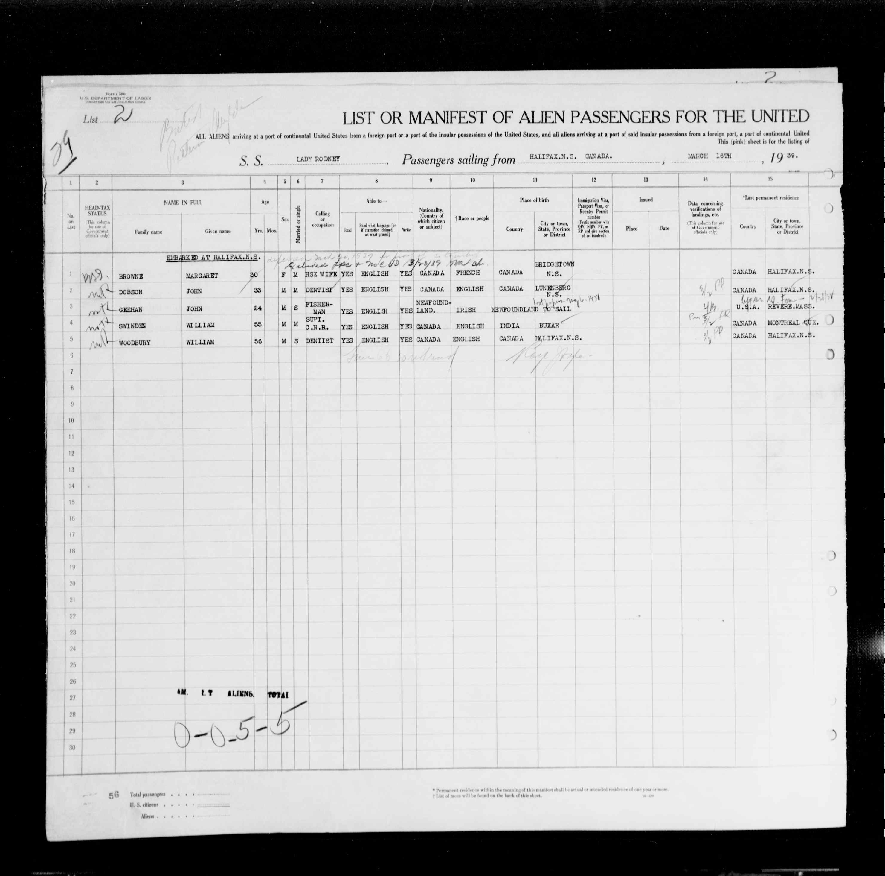 Massachusetts, U.S., Arriving Passenger and Crew Lists, 1820-1963